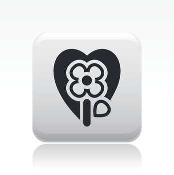 Vector illustration of single isolated flower love icon