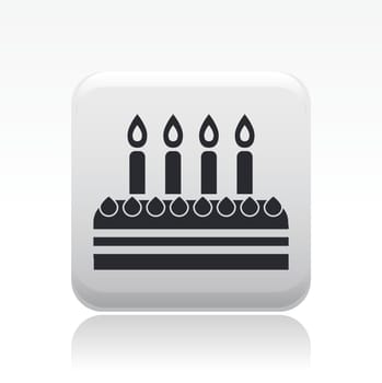 Vector illustration of single isolated birthday cake icon