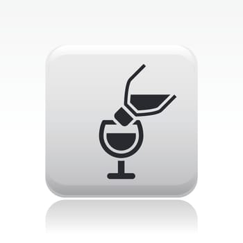 Vector illustration of single isolated pour wine icon