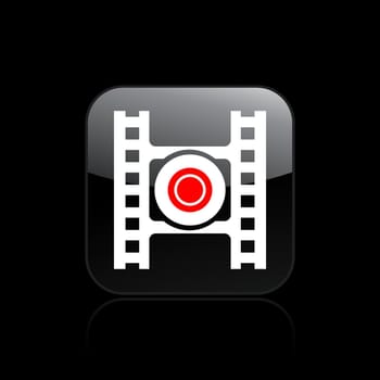 Vector illustration of single isolated video recording icon