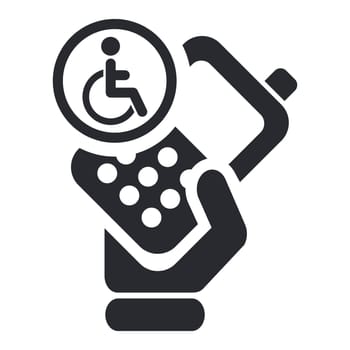 Vector illustration of single isolated easy phone icon