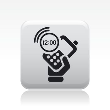 Vector illustration of single isolated time phone icon