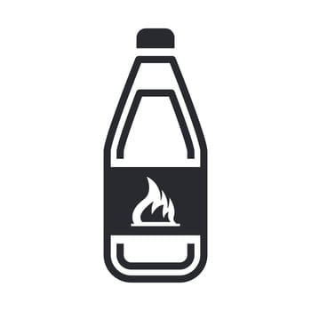 Vector illustration of single isolated dangerous bottle icon