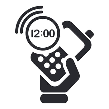 Vector illustration of single isolated time phone icon