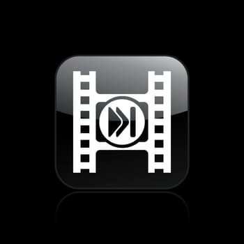 Vector illustration of single isolated video player icon