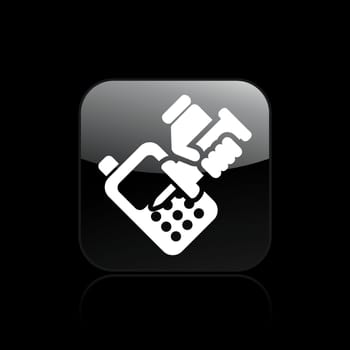 Vector illustration of single isolated phone repairer icon