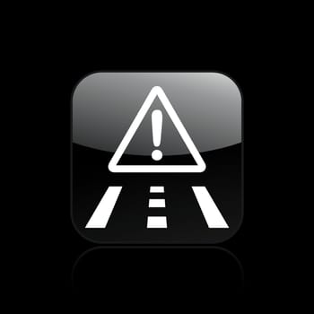 Vector illustration of single isolated danger road icon