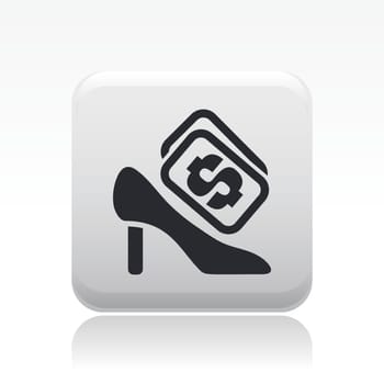 Vector illustration of single isolated shoe cost icon
