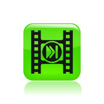 Vector illustration of single isolated video player icon