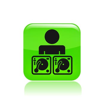 Vector illustration of single isolated dj icon