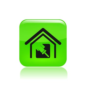Vector illustration of single isolated paint house icon