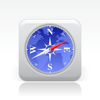 Vector illustration of single isolated compass icon