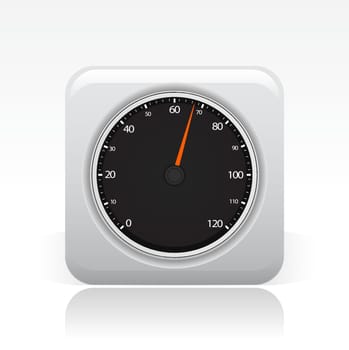 Vector illustration of single isolated tachometer icon
