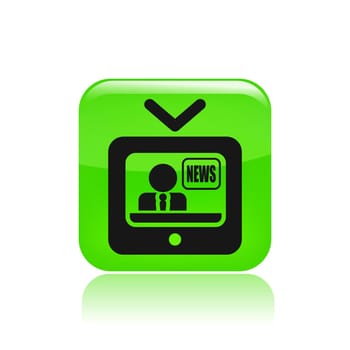 Vector illustration of single isolated tv journalist icon