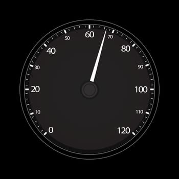 Vector illustration of single isolated tachometer icon
