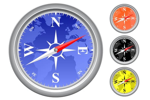 Vector illustration of single isolated compass icon