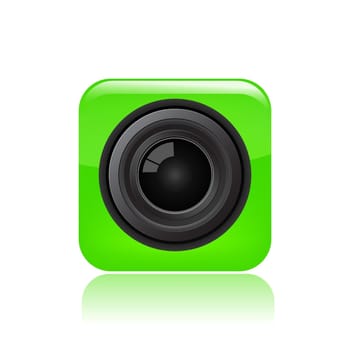 Vector illustration of single isolated camera eye icon