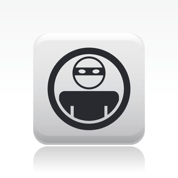 Vector illustration of single isolated thief icon