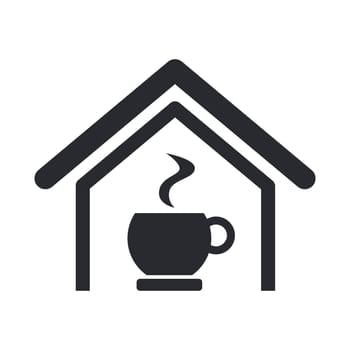 Vector illustration of single isolated cafe icon
