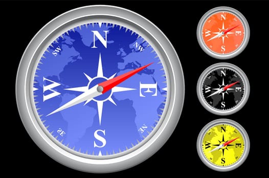 Vector illustration of single isolated compass icon