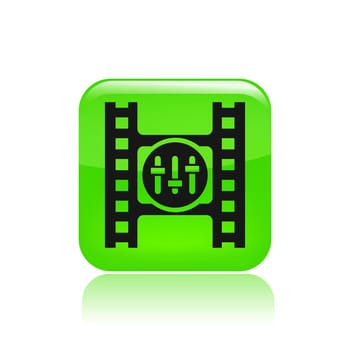 Vector illustration of single isolated video player icon