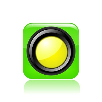 Vector illustration of single isolated yellow light icon