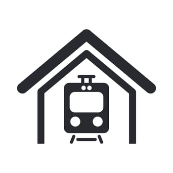 Vector illustration of single isolated train icon