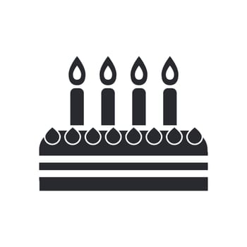 Vector illustration of single isolated birthday cake icon