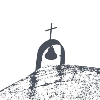 Vector illustration of church grunge design