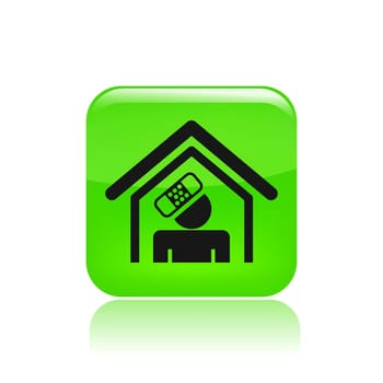 Vector illustration of single isolated home accident icon