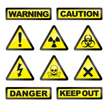 Vector illustration of single isolated danger industry icons