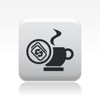 Vector illustration of single isolated coffee price icon