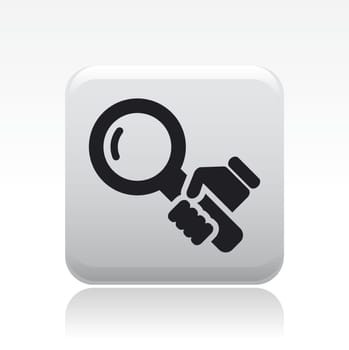 Vector illustration of single isolated magnifier icon