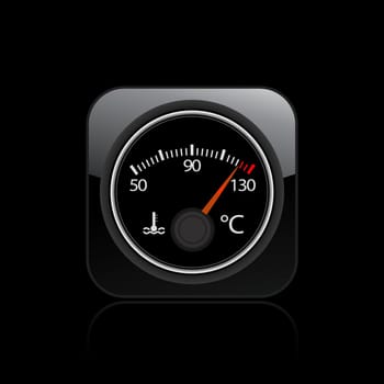 Vector illustration of single isolated engine temperature icon