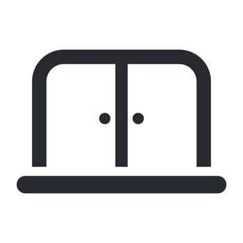 Vector illustration of single isolated doors icon