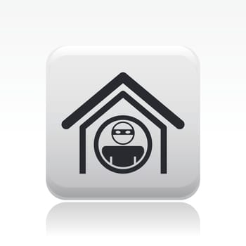 Vector illustration of single isolated home thief icon