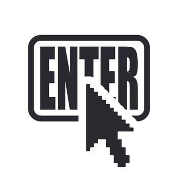 Vector illustration of single isolated web enter icon