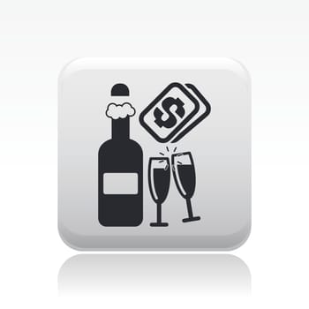 Vector illustration of single isolated champagne icon