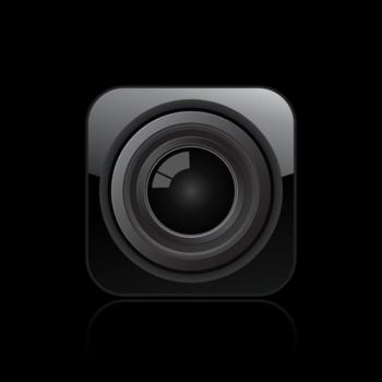 Vector illustration of single isolated camera lens icon