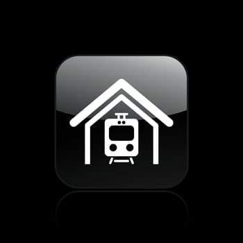 Vector illustration of single isolated train icon