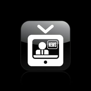 Vector illustration of single isolated tv news icon