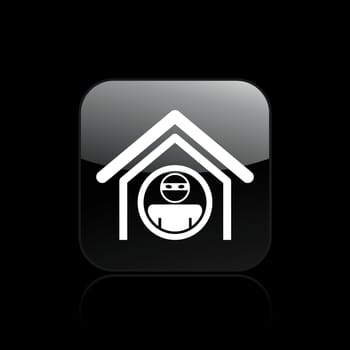 Vector illustration of single isolated home thief icon