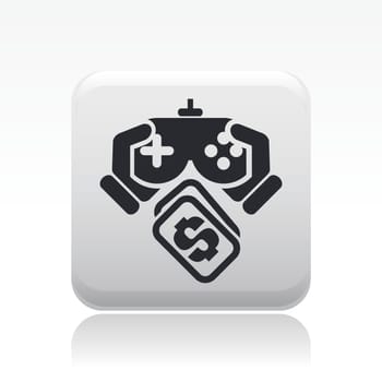 Vector illustration of single isolated videogame pay icon