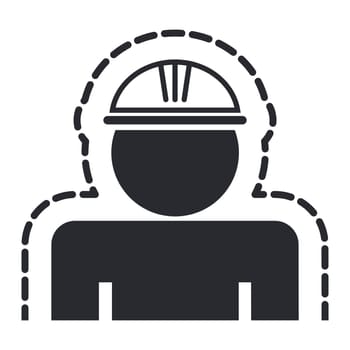 Vector illustration of single isolated worker icon