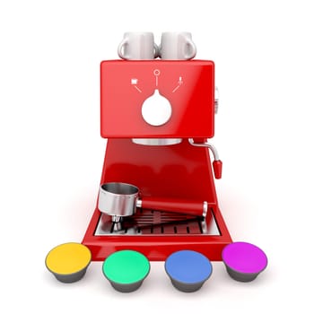 Coffee machine with different coffee capsules