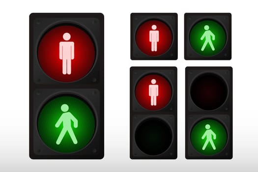 Vector illustration of single isolated traffic light icon