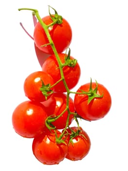Cherry tomatoes isolated on a white background
