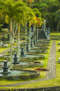 Fountains at Bali's Tirtagangga Water Palace, Indonesia