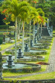 Fountains at Bali's Tirtagangga Water Palace, Indonesia