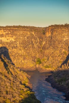 Zambezi river gorge from the air, Zambia/Zimbabwe